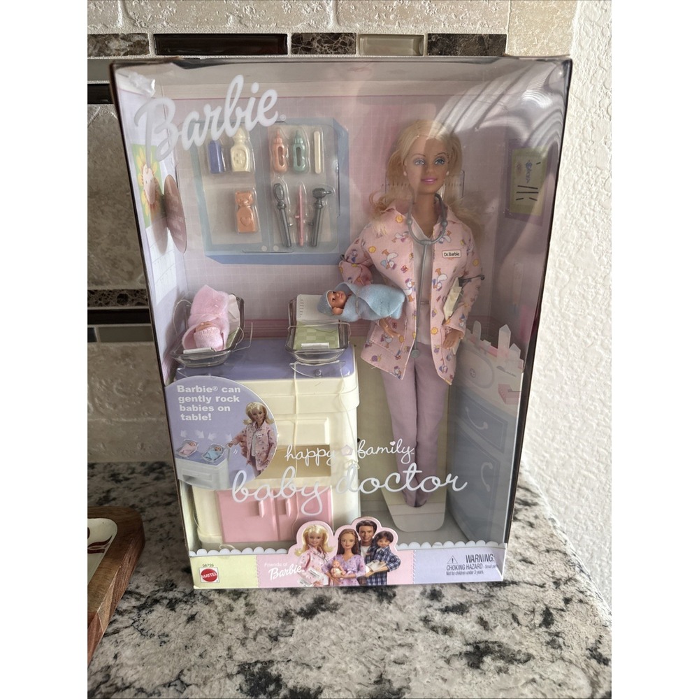 NIB Mattel Barbie Happy Family Baby Doctor Doll Boy Girl Twins 2003 #56726